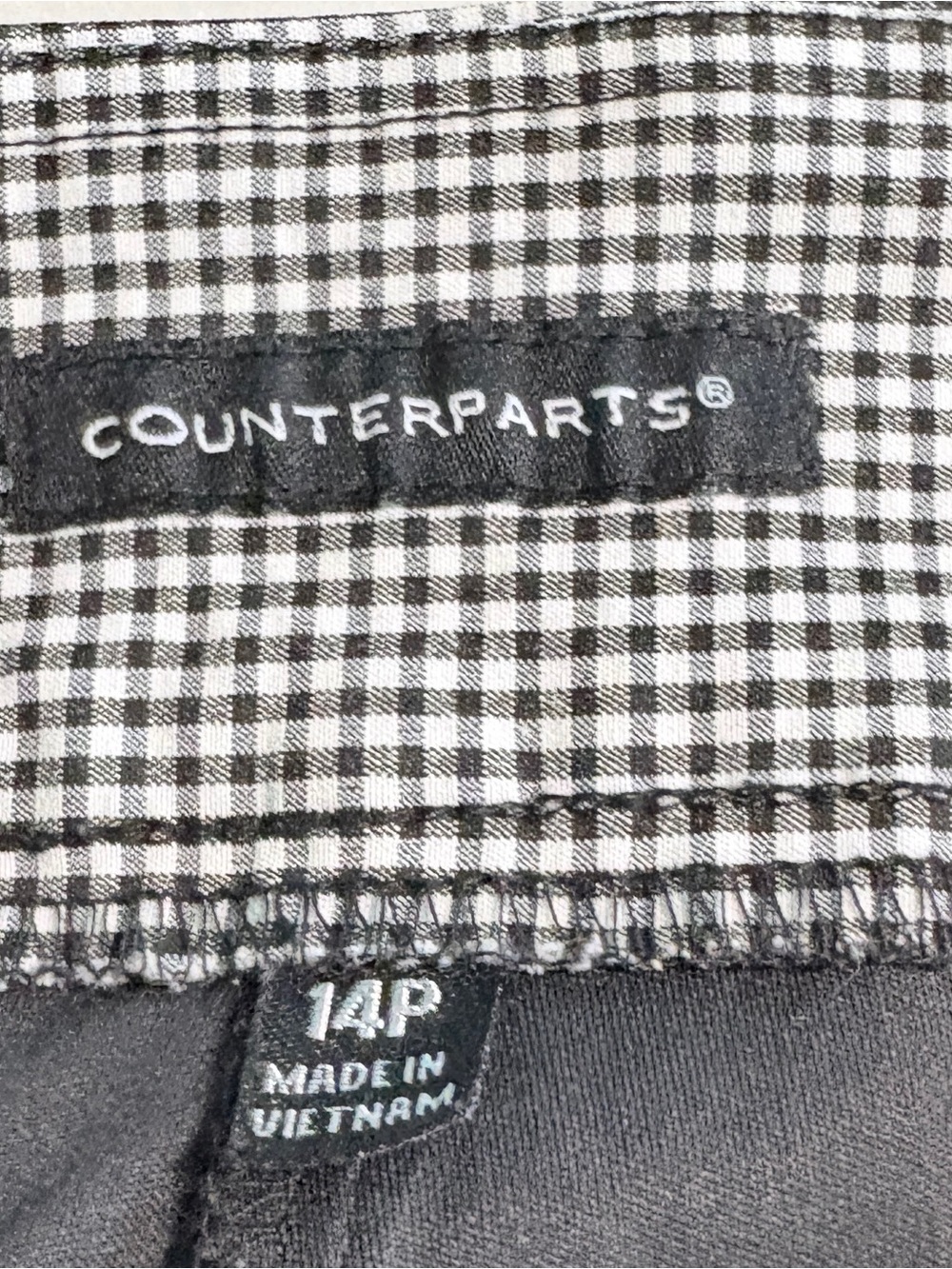 Counterparts Black & White Micro Check Skort – Size 14P - Picture 3 of 4